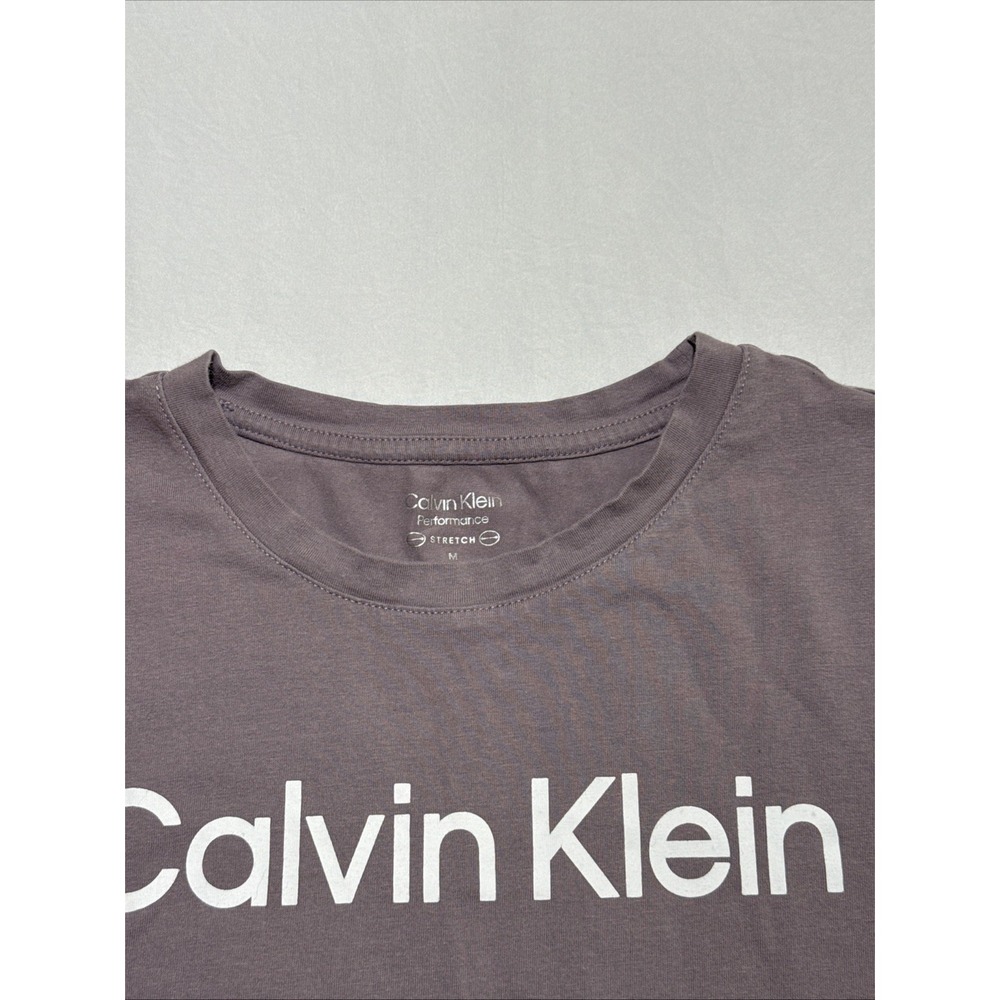 Calvin Klein Women's Performance Logo T Shirt Medium Purple Stretch - Picture 3 of 7